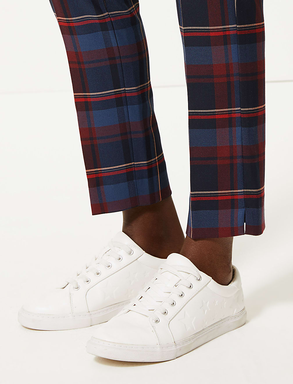 Mia Check Slim Ankle Grazer Trousers