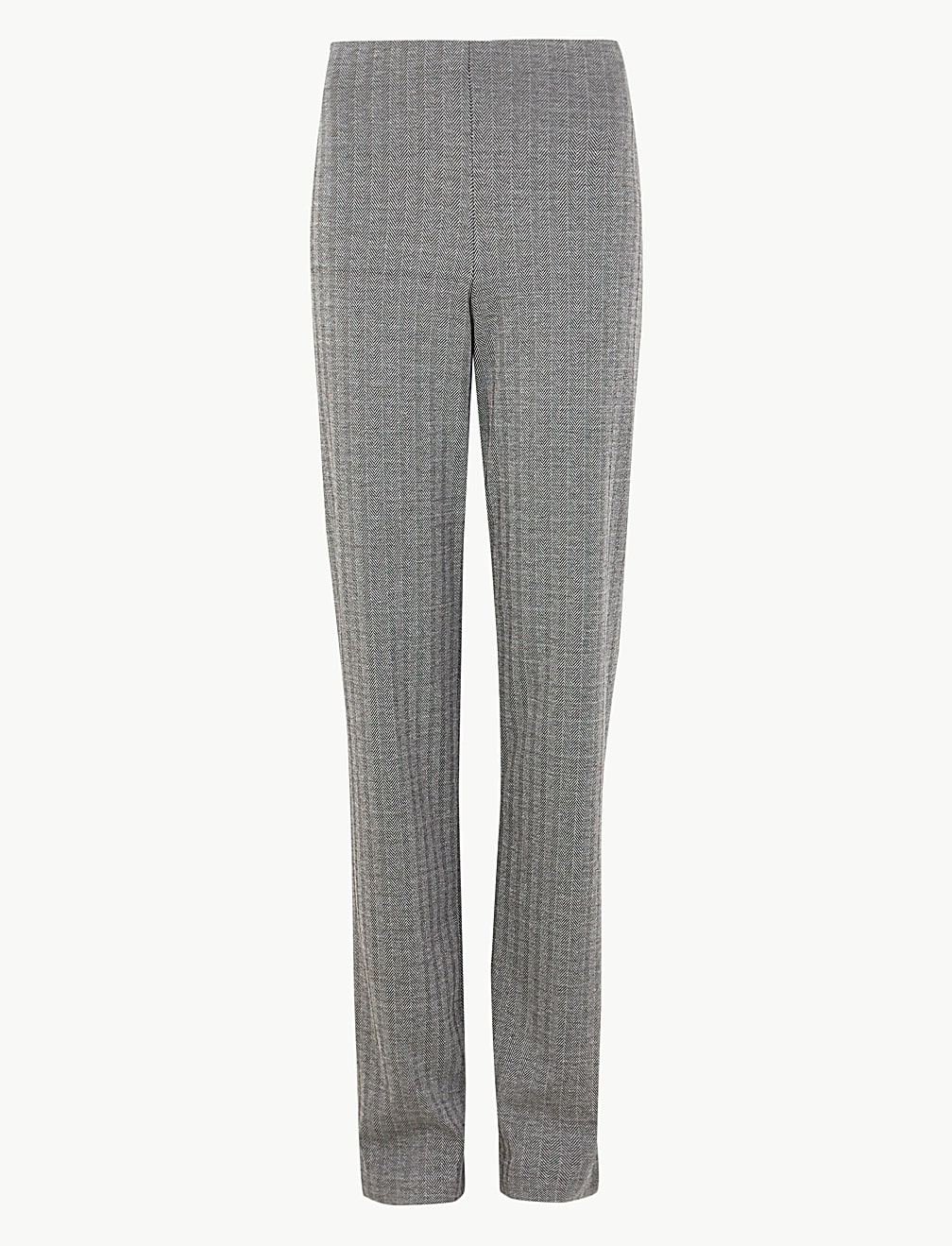 Jersey Herringbone Straight Leg Trouser