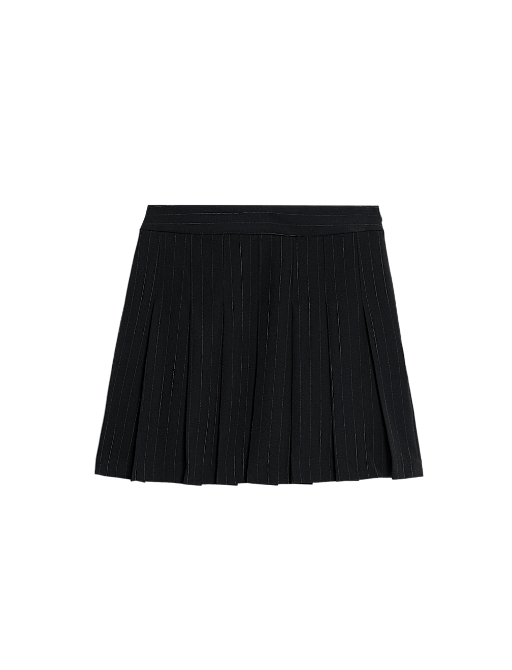 Pinstripe Pleated Mini Skirt