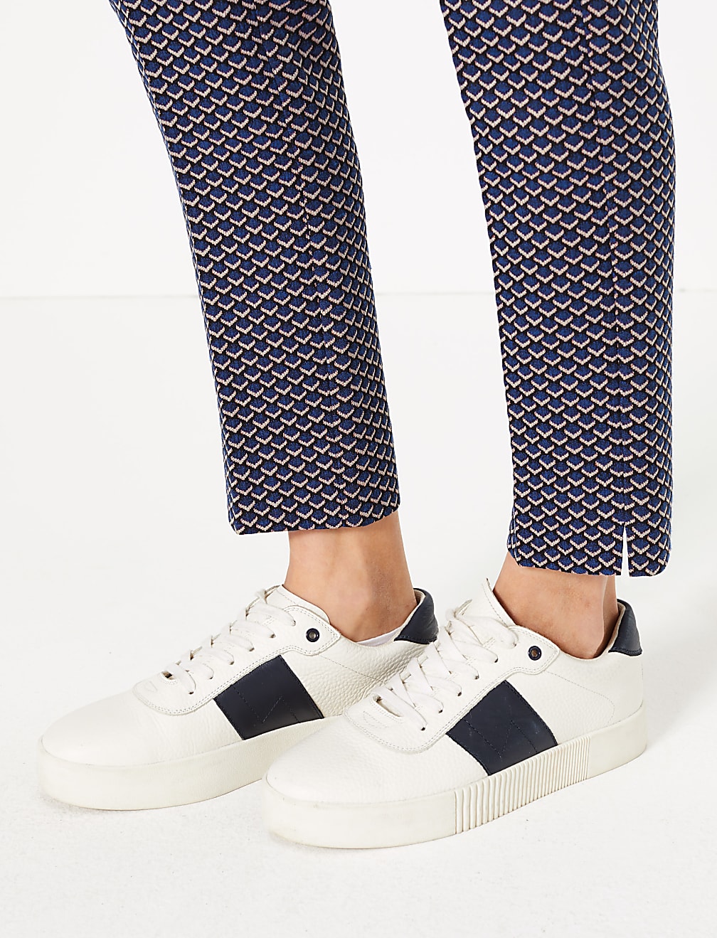 Mia Jacquard Slim Ankle Grazer Trousers