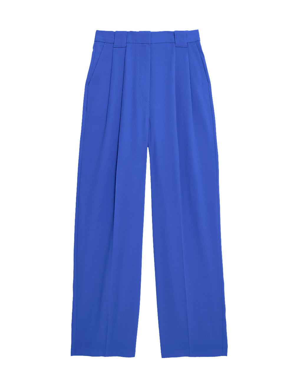 Crepe Pleat Front Straight Leg Trousers