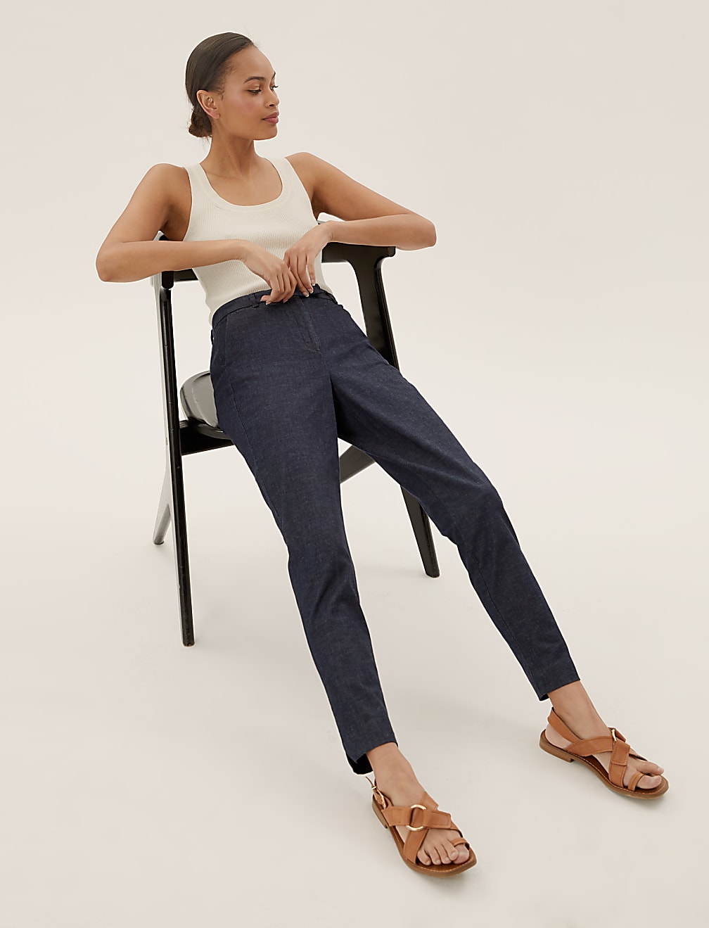 Denim Slim Fit Ankle Grazer Trousers