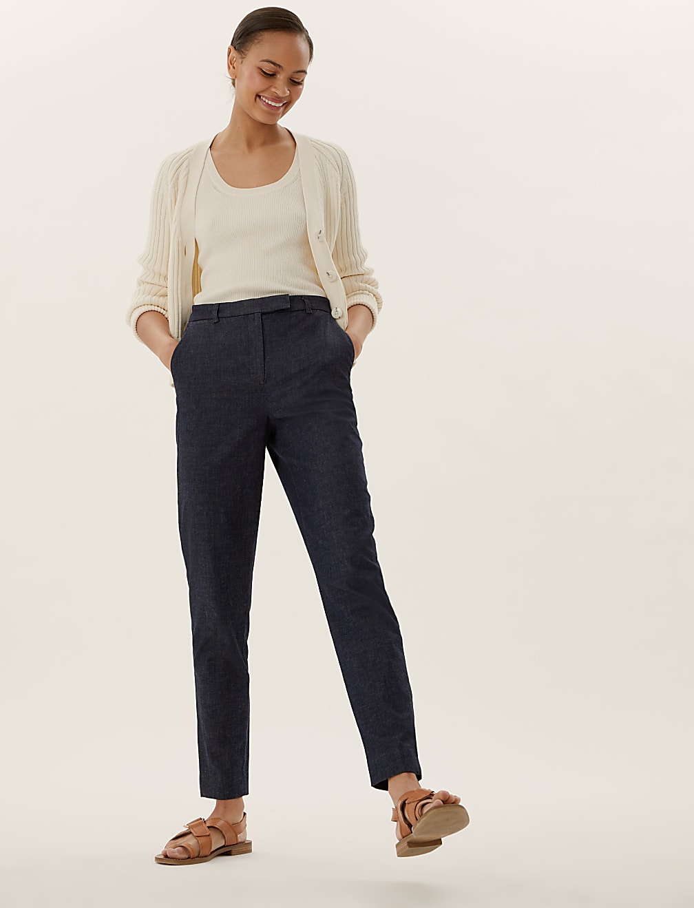 Denim Slim Fit Ankle Grazer Trousers