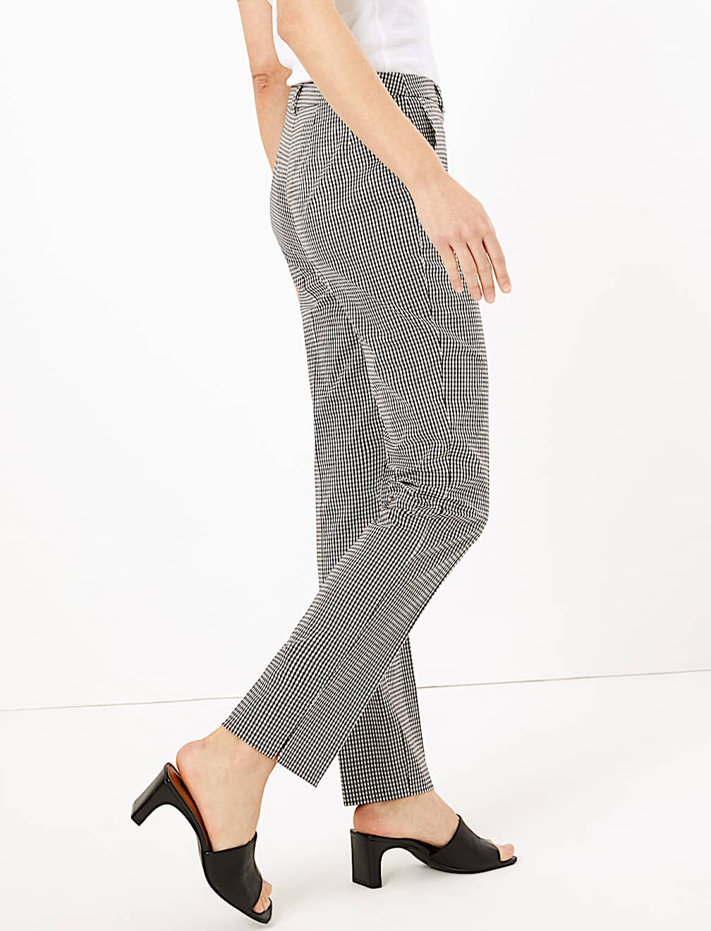 Mia Slim Checked Ankle Grazer Trousers