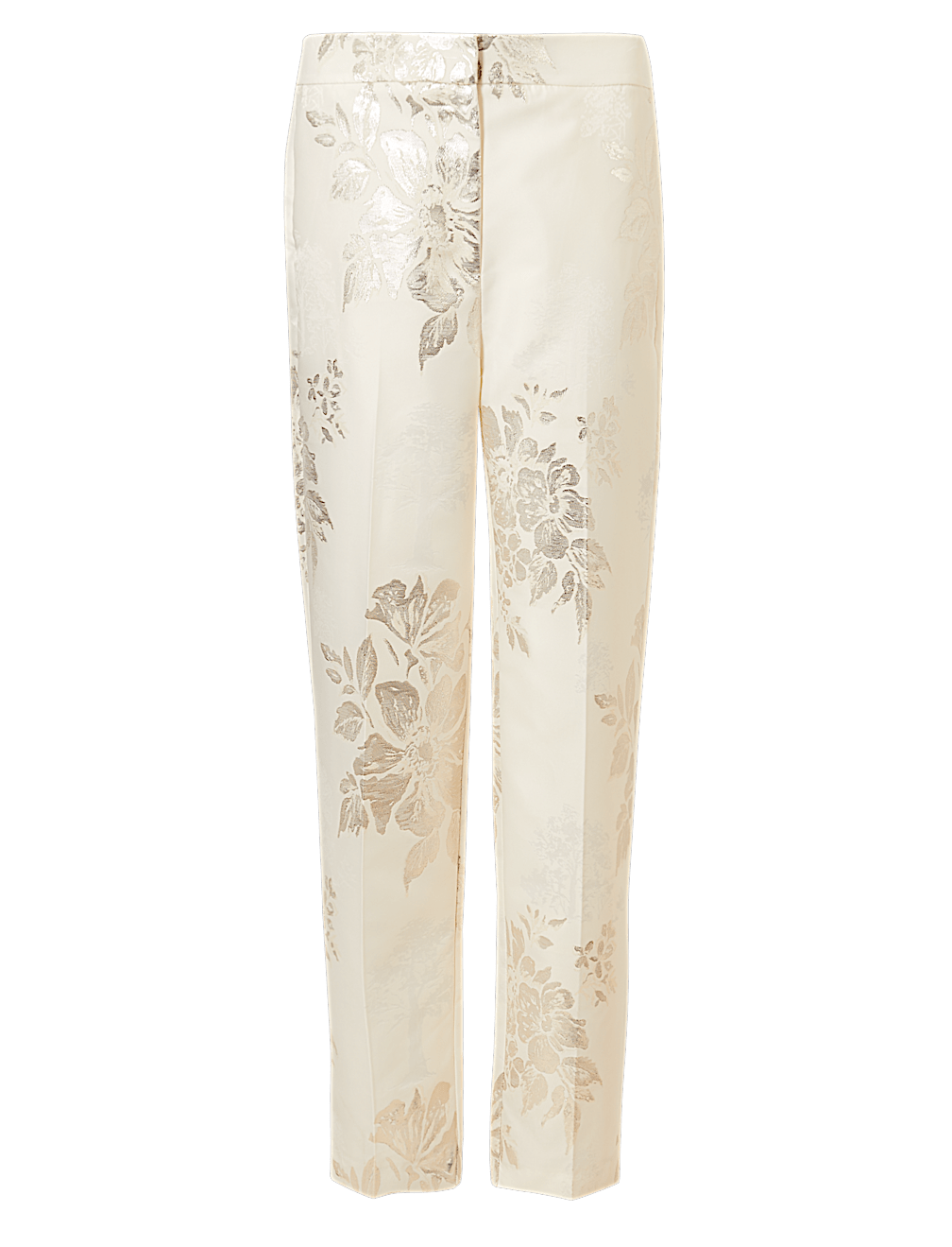 Jacquard Straight Leg Ankle Grazer Trousers