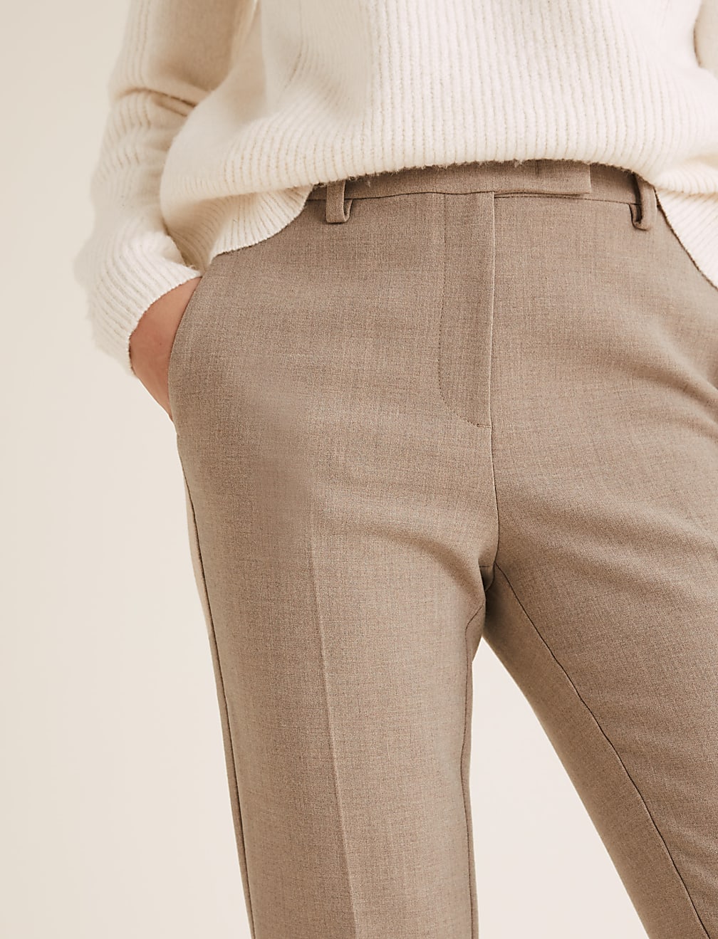 Mia Slim Crepe Ankle Grazer Trousers