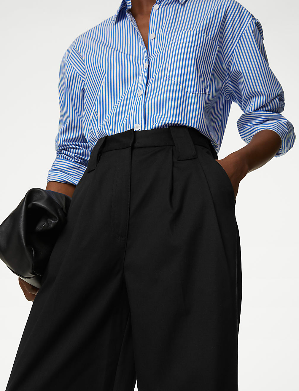 Lyocell Rich Pleated Wide Leg Trousers