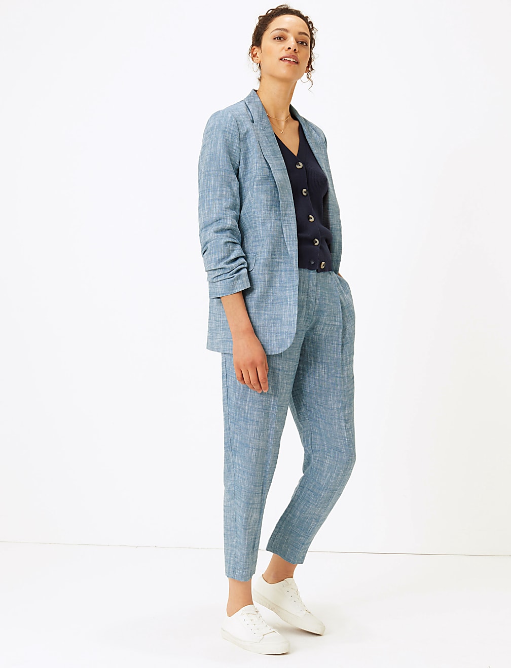 Linen Rich Tapered 7/8 Trousers