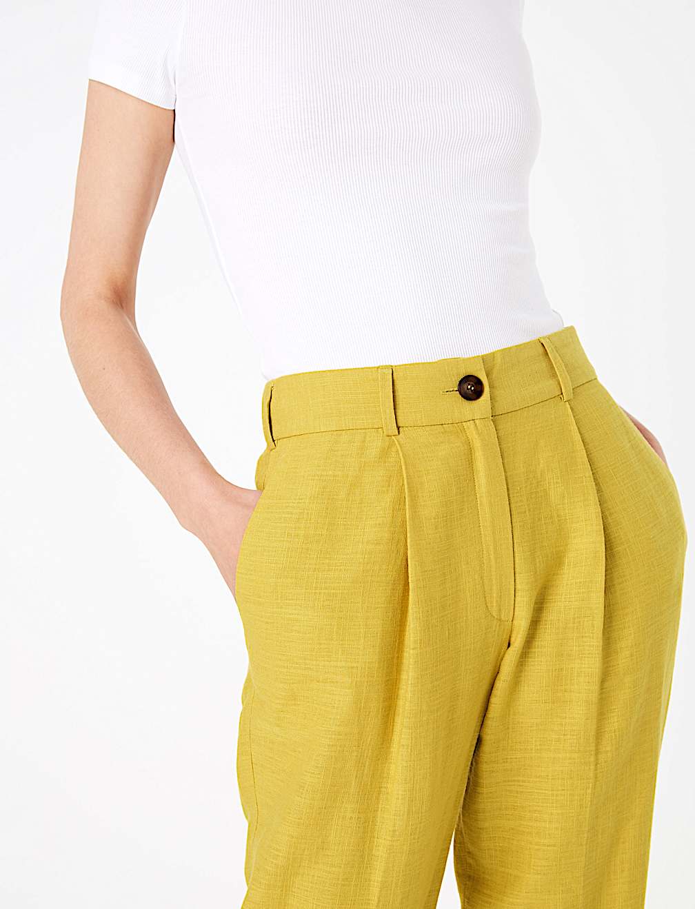 Linen Rich Tapered 7/8 Trousers
