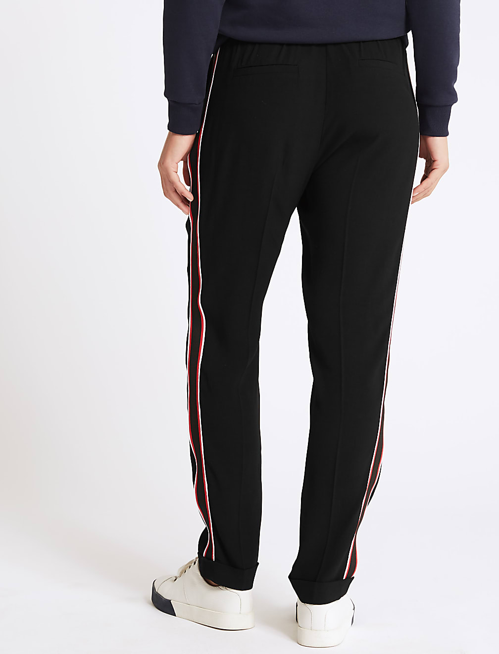 Side Stripe Tapered Leg Trousers