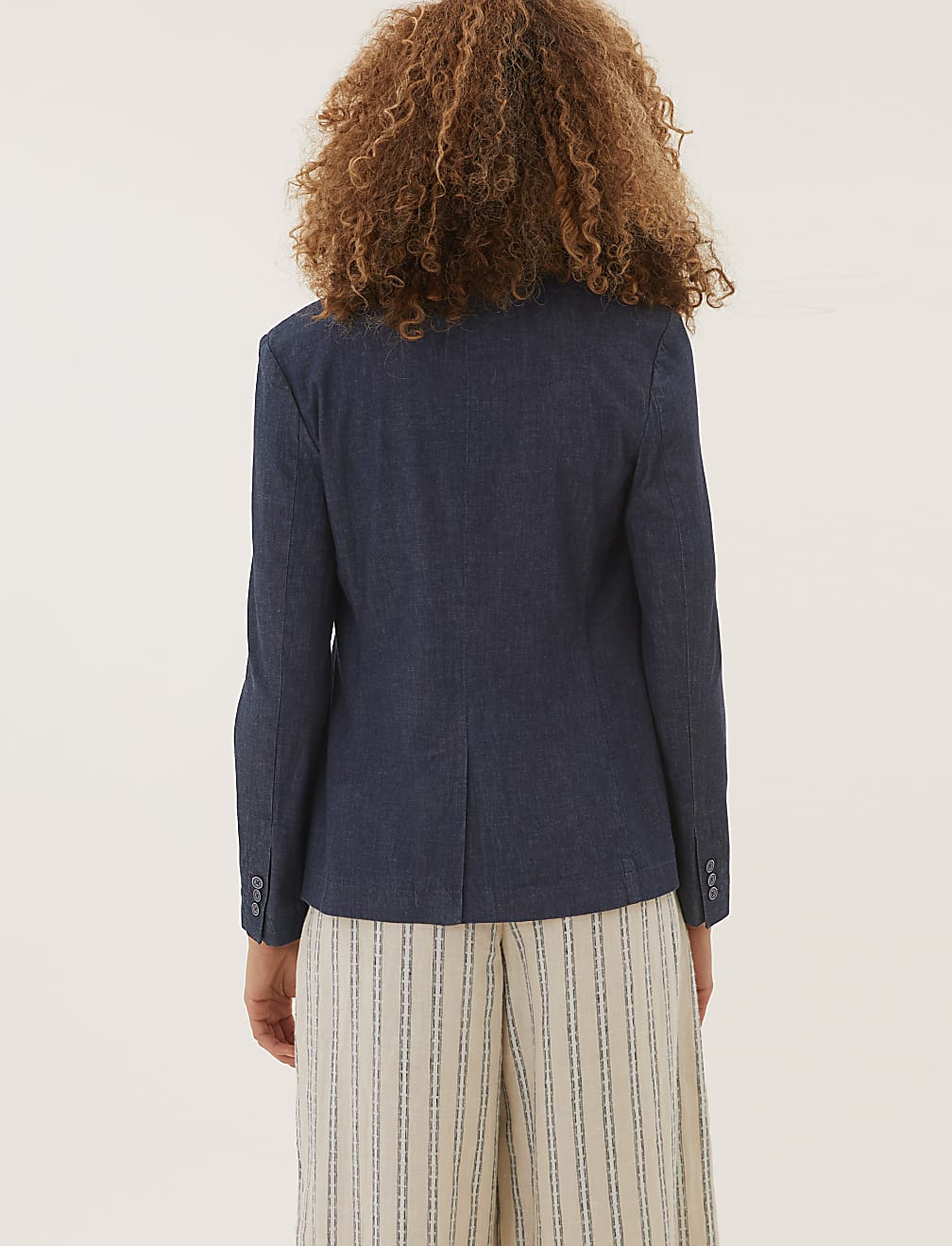 Denim Single Breasted Blazer