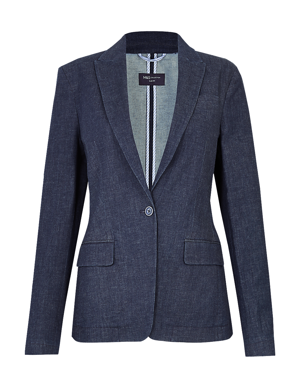 Denim Single Breasted Blazer