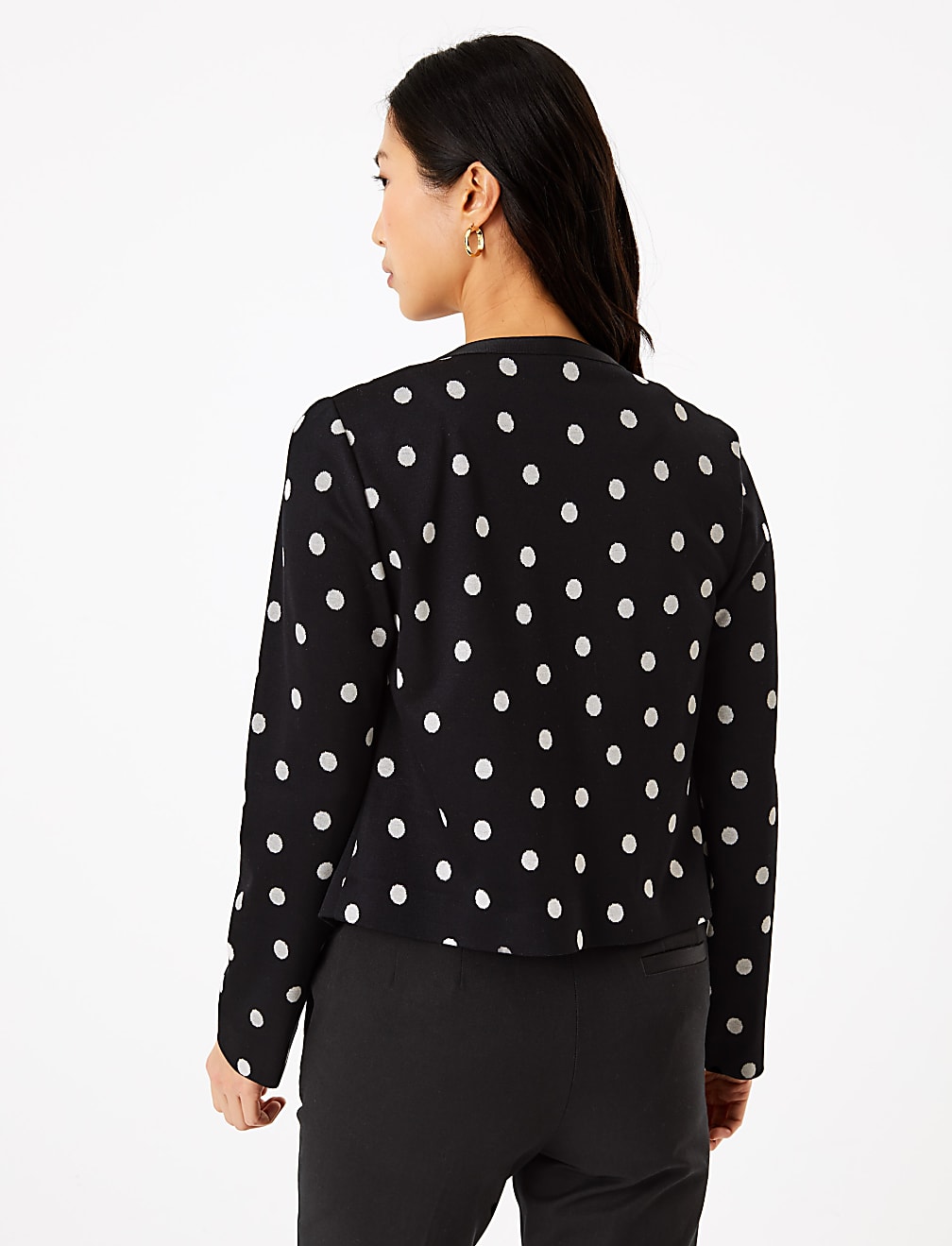 Jersey Slim Polka Dot Jacket