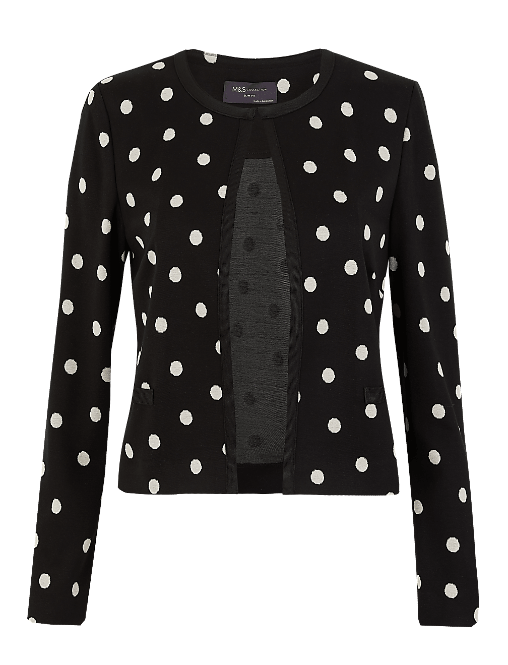 Jersey Slim Polka Dot Jacket