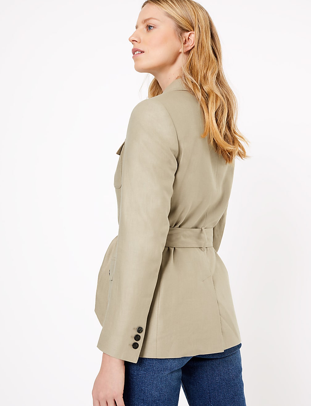 Linen Rich Single Breasted Blazer
