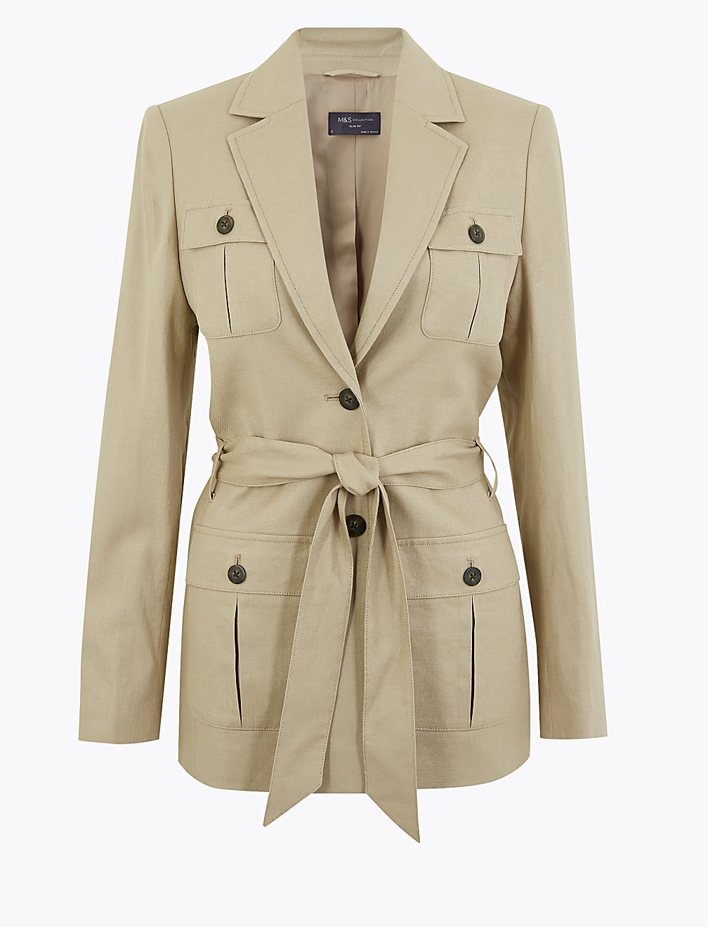 Linen Rich Single Breasted Blazer