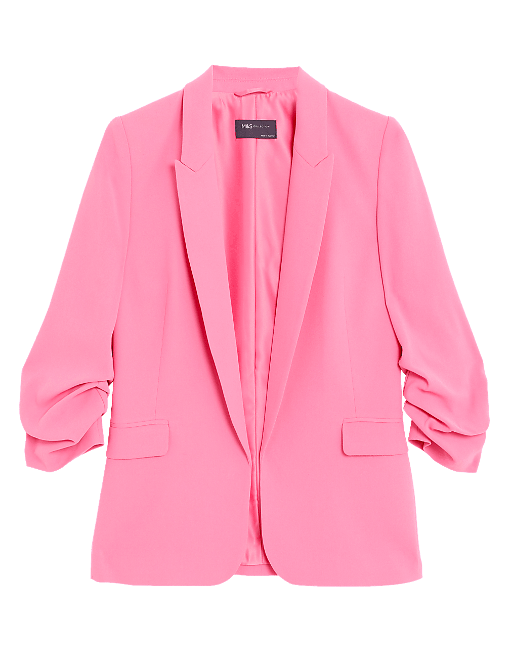 Ruched Sleeve Blazer