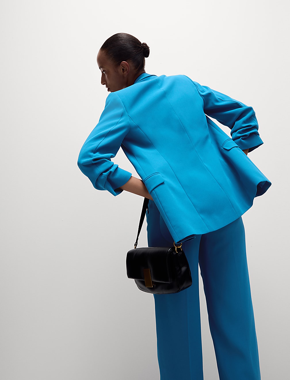 Ruched Sleeve Blazer