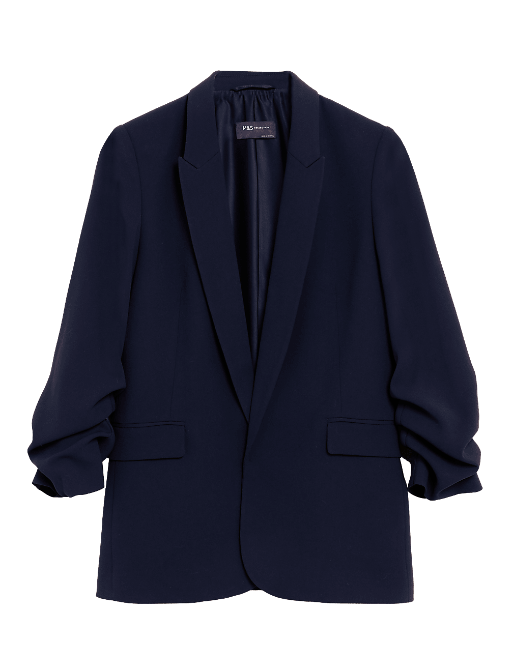 Ruched Sleeve Blazer