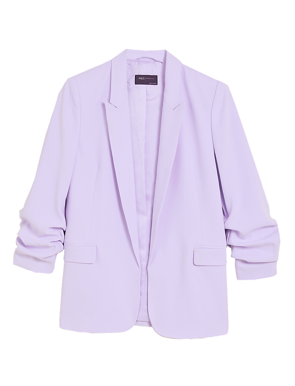 Ruched Sleeve Blazer