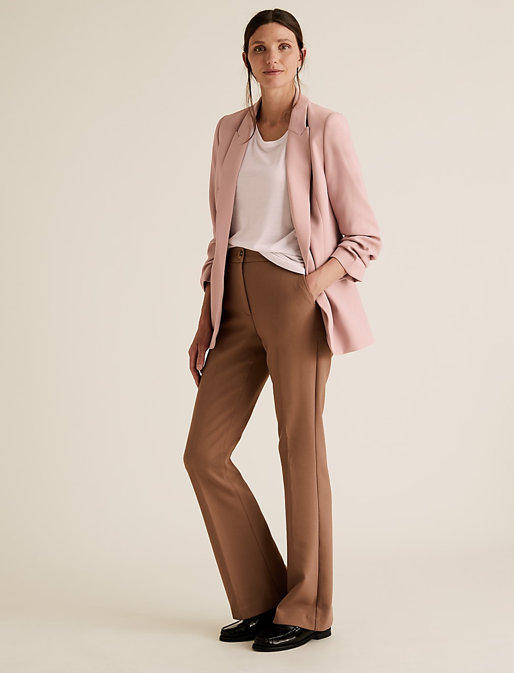 Ruched Sleeve Blazer