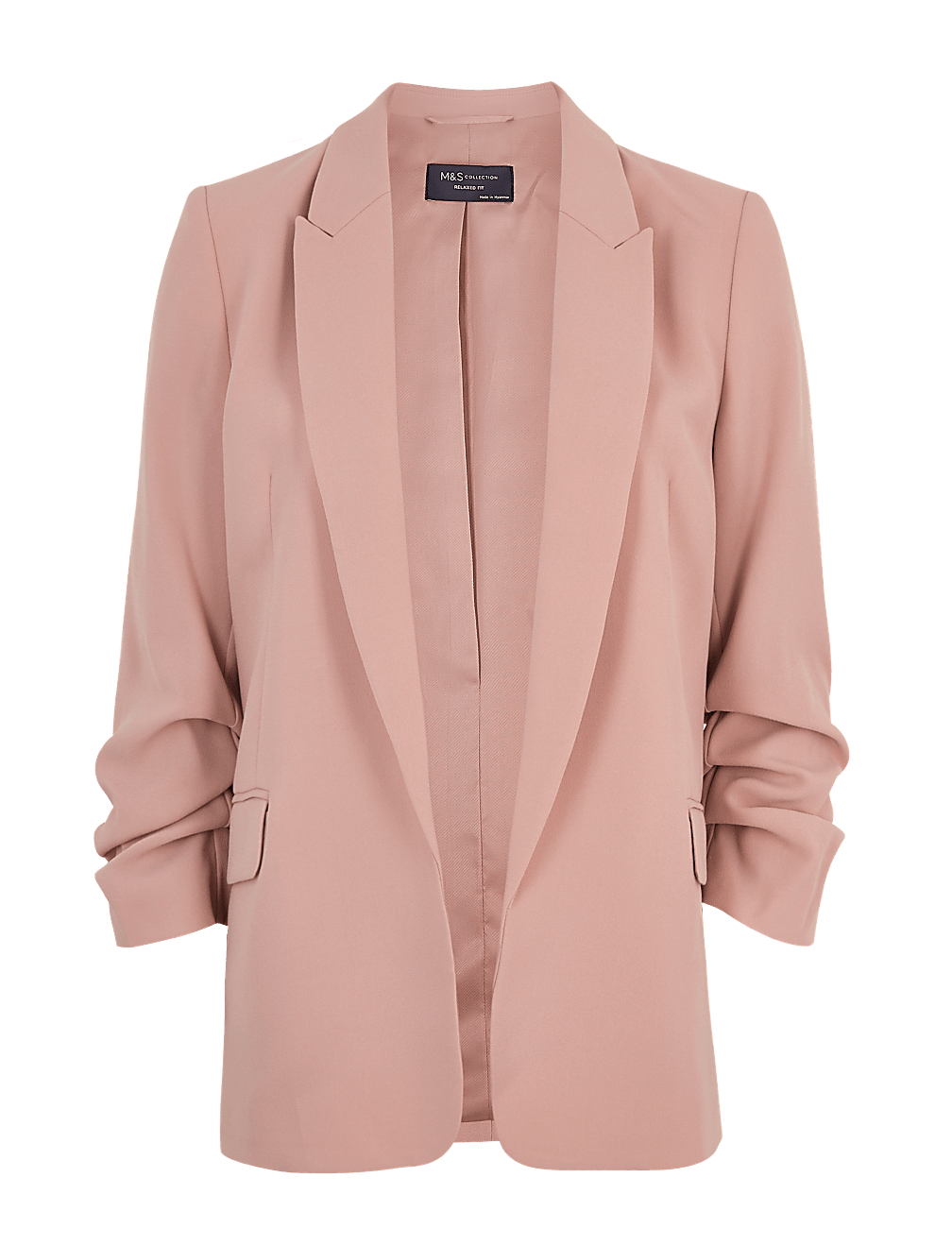 Ruched Sleeve Blazer