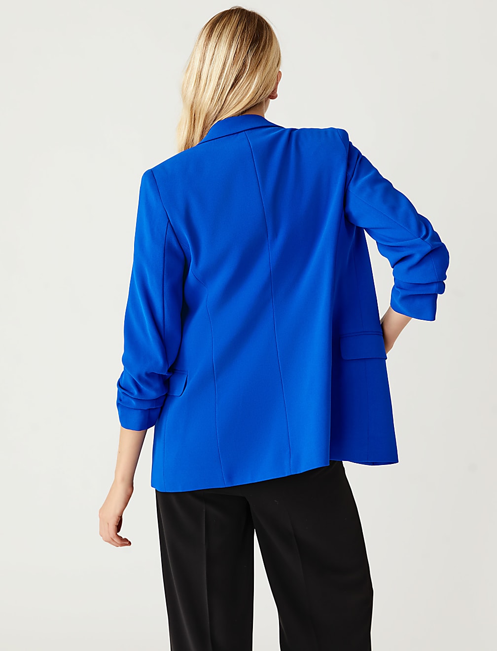 Ruched Sleeve Blazer