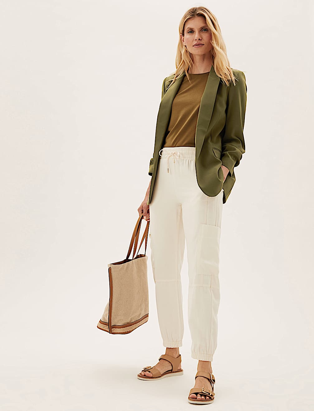 Ruched Sleeve Blazer