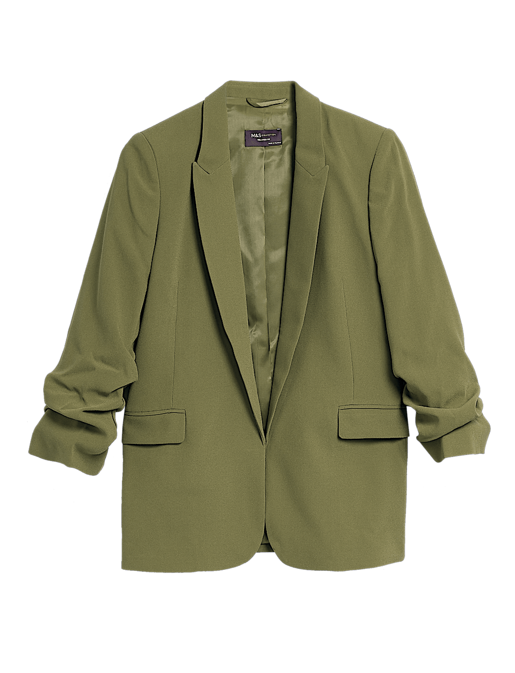 Ruched Sleeve Blazer