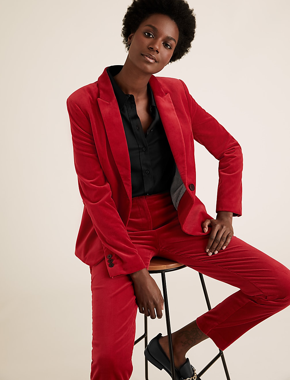 Marks and spencer velvet suit hot sale