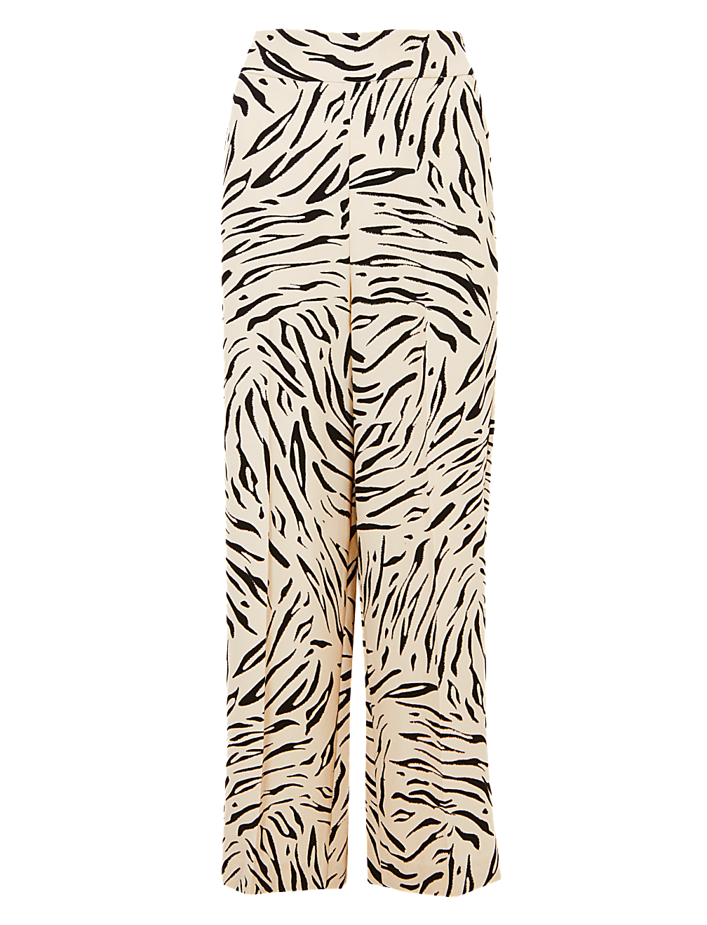 High Waist Wide Leg Ankle Grazer Trousers