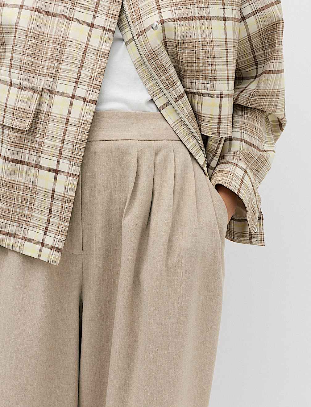 Multi Pleat Wide Leg Trousers