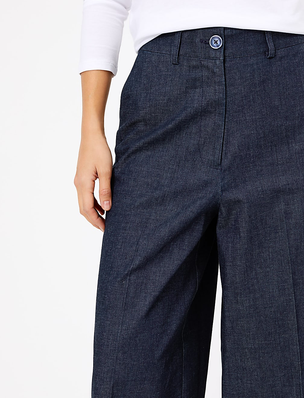 Denim Wide Leg Culottes