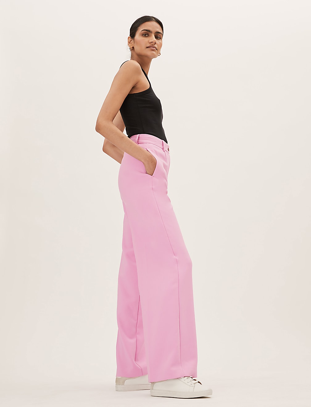 Crepe Wide Leg Trousers