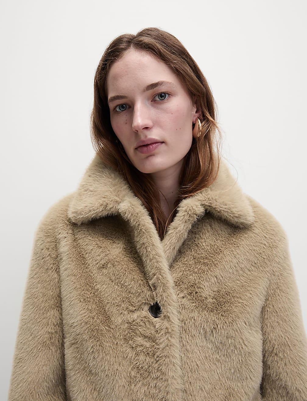 Buy Faux Fur Collared Longline Coat at Marks Spencer
