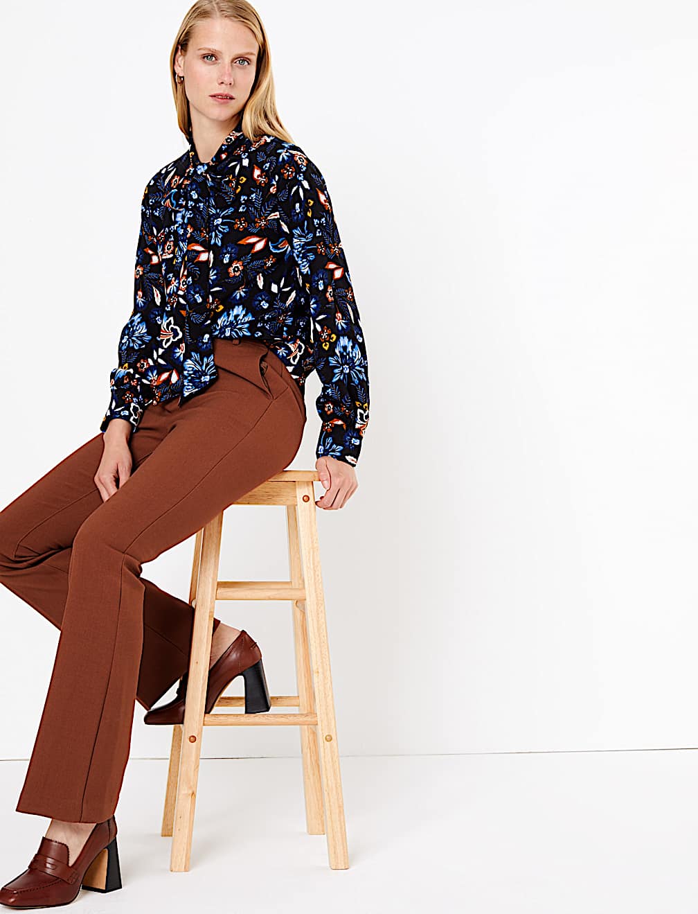 Slim Fit Flared Trousers