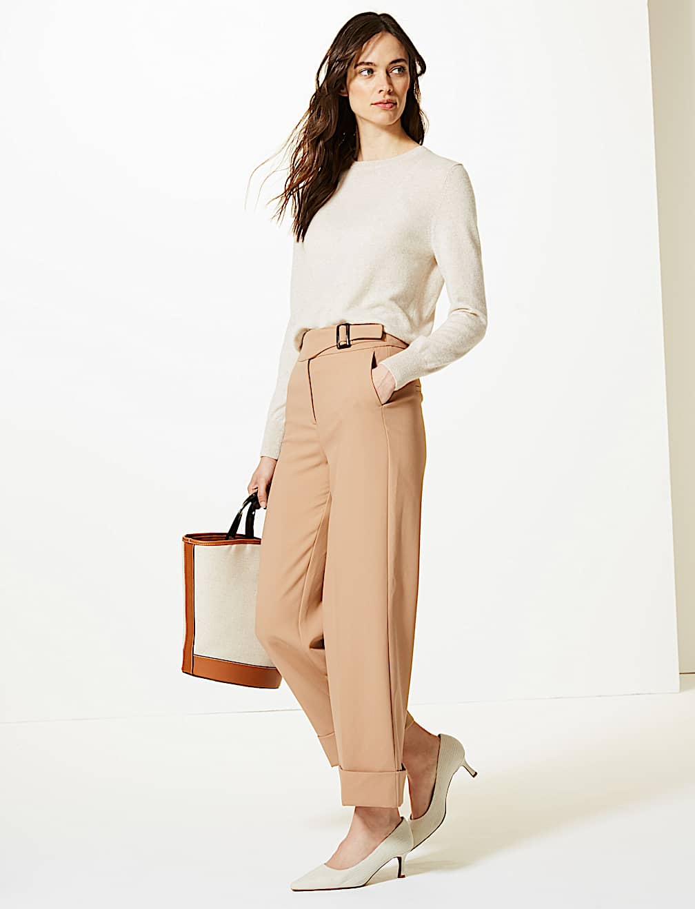 Wide Leg Ankle Grazer Trousers