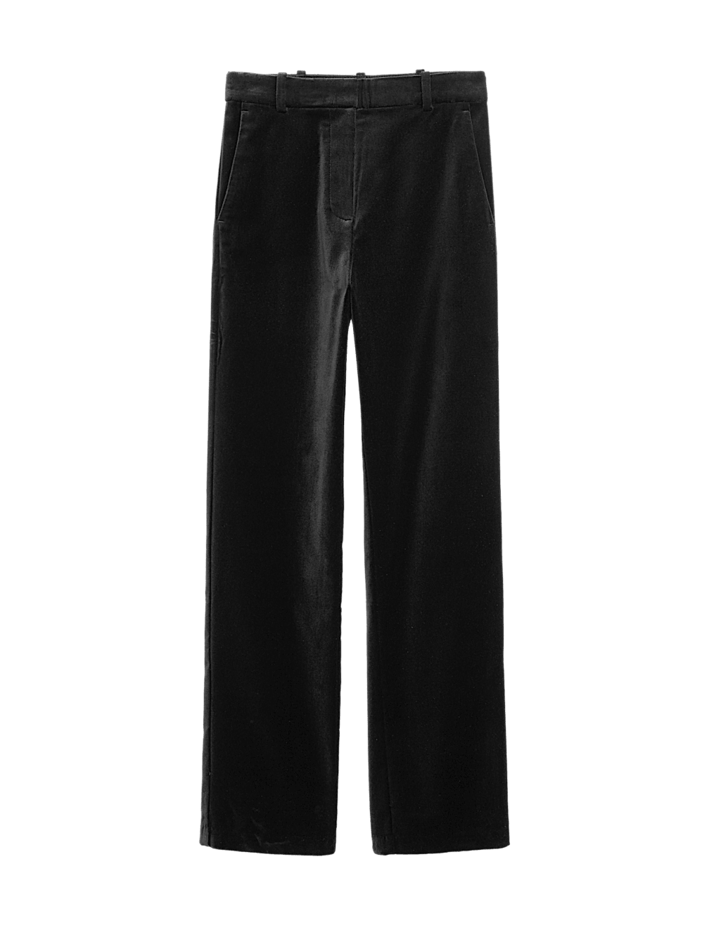 Cotton Rich Velvet Straight Leg Trousers