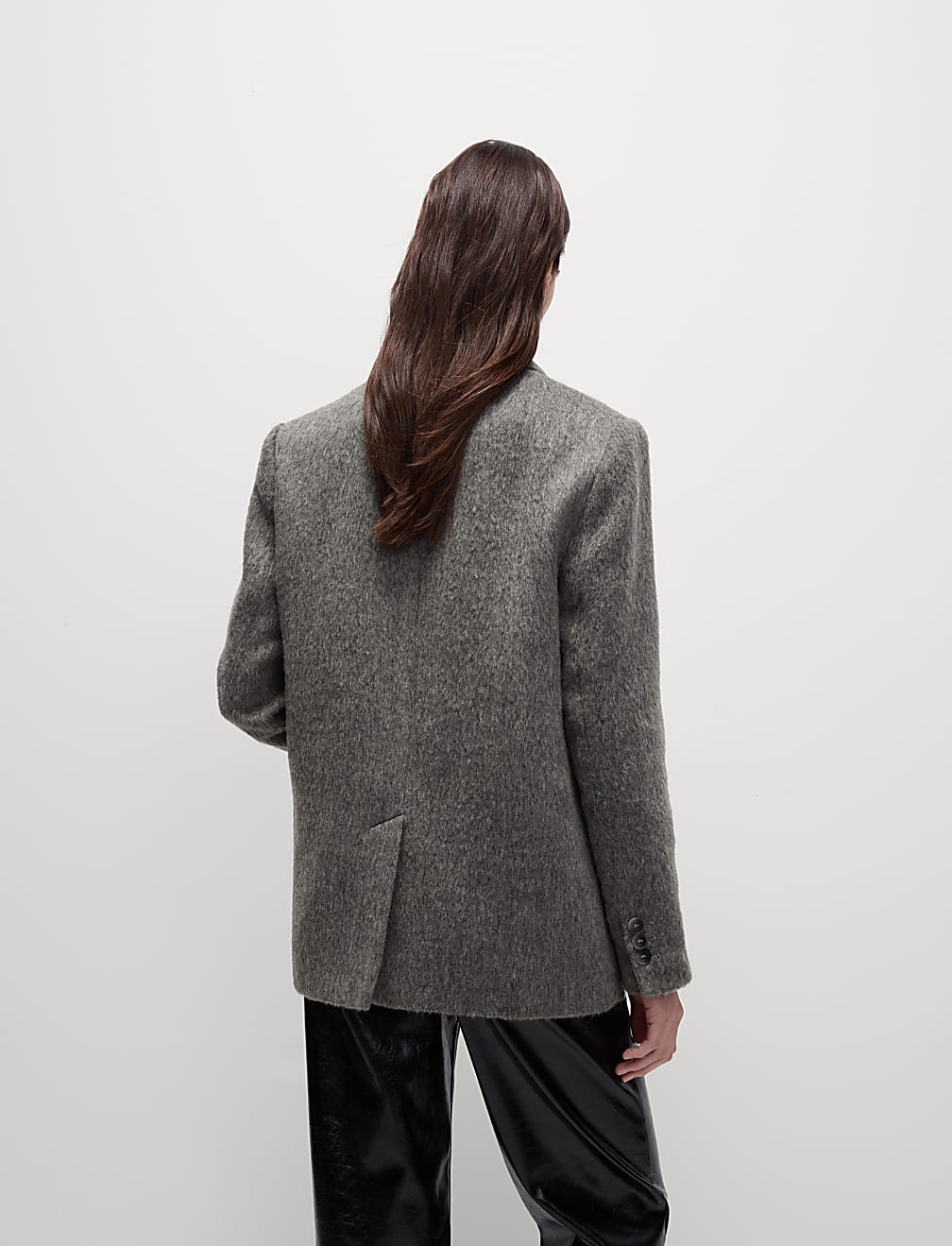Textured Blazer Coat With Wool