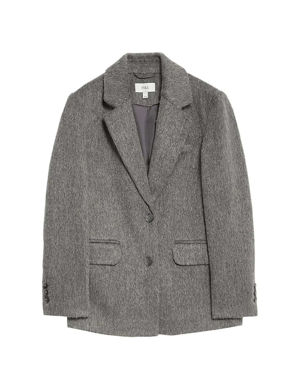 Textured Blazer Coat With Wool