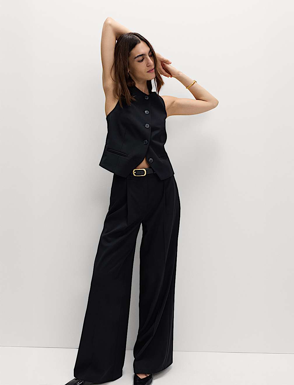 Collarless Button-Through Waistcoat