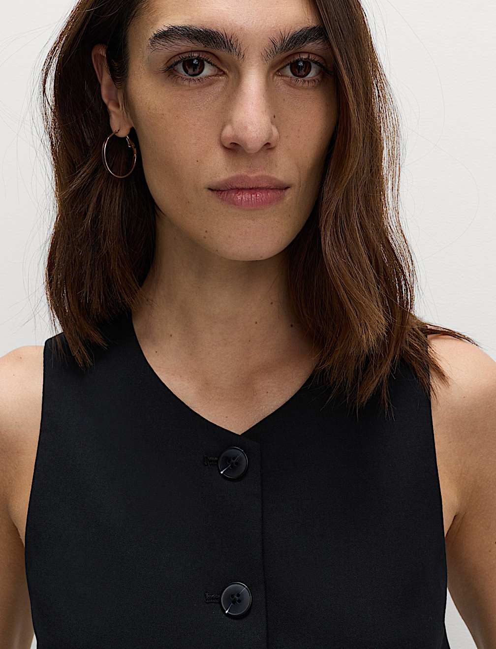 Collarless Button-Through Waistcoat