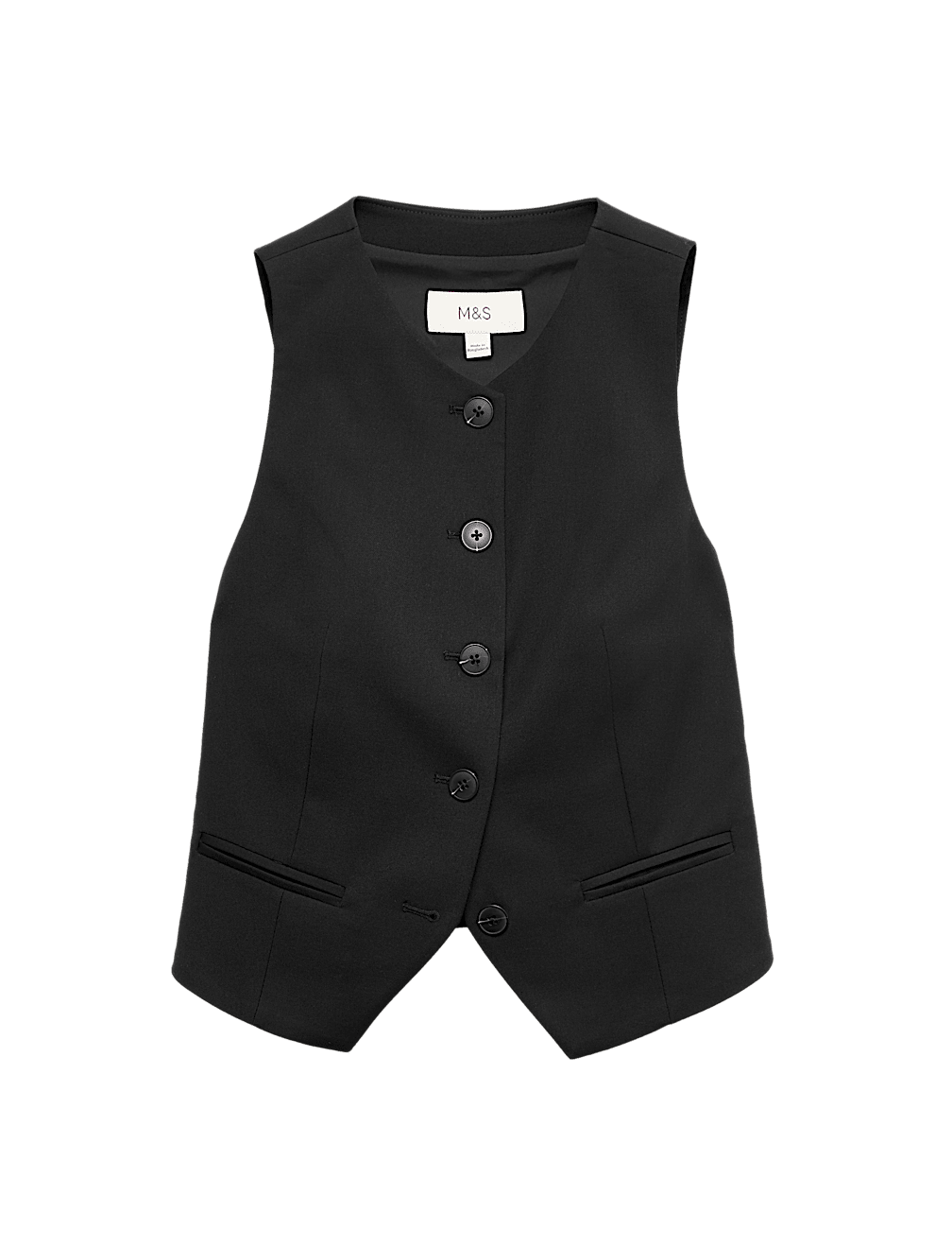 Collarless Button-Through Waistcoat