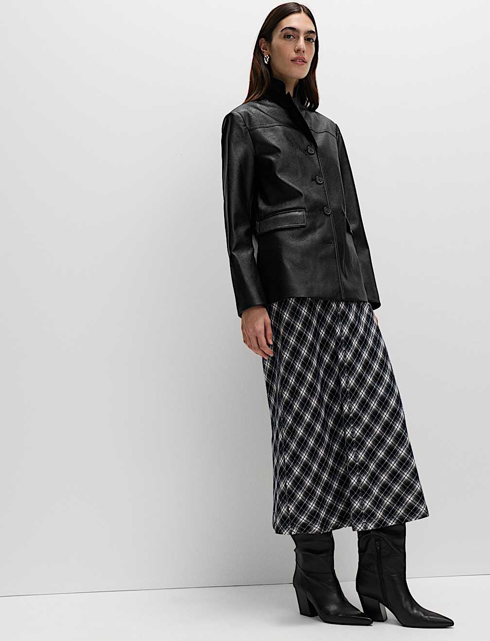 Cracked Single Breasted Blazer Coat