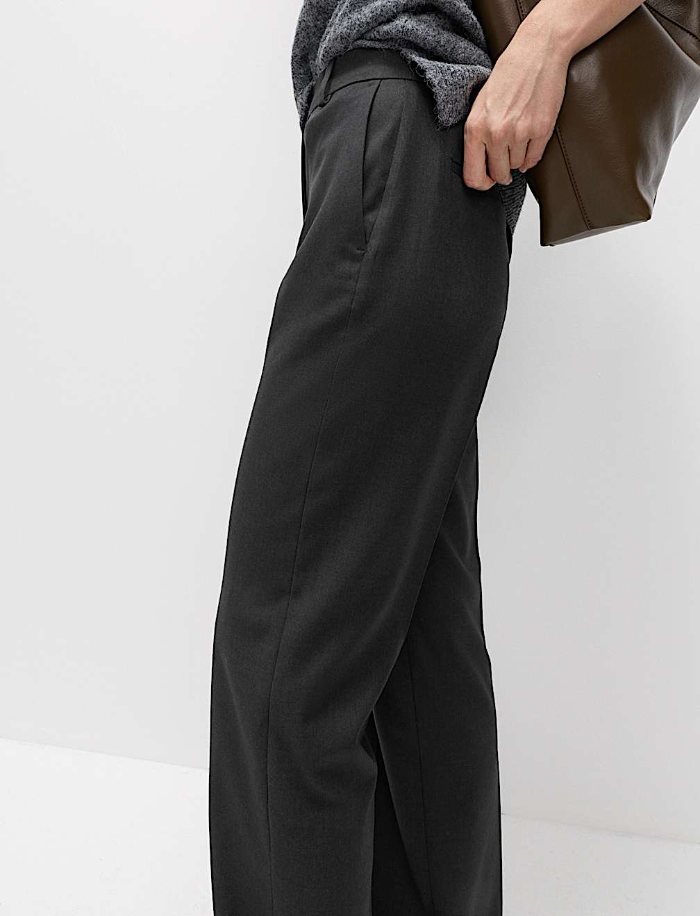 Straight Leg Trousers with Stretch