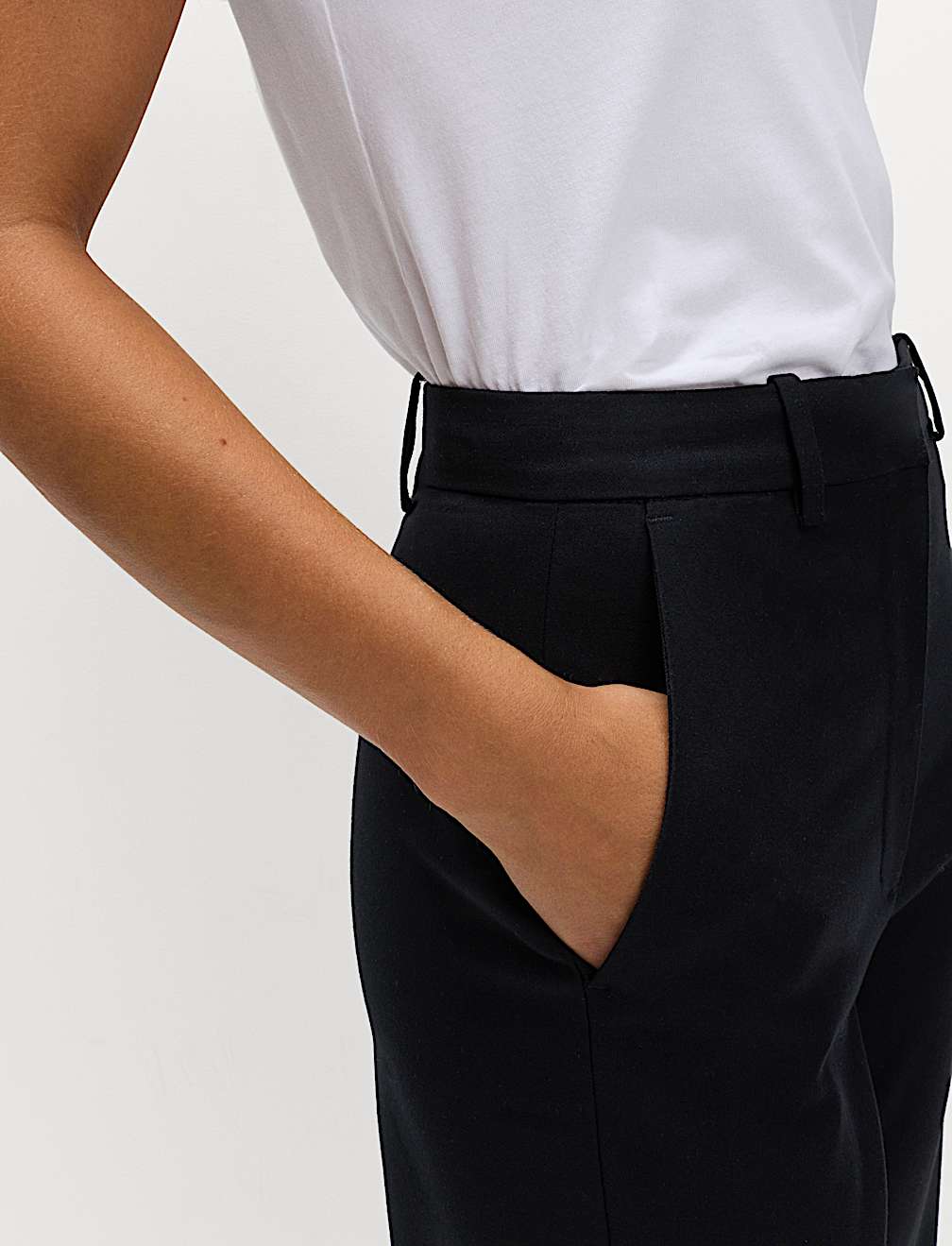 Straight Leg Trousers with Stretch