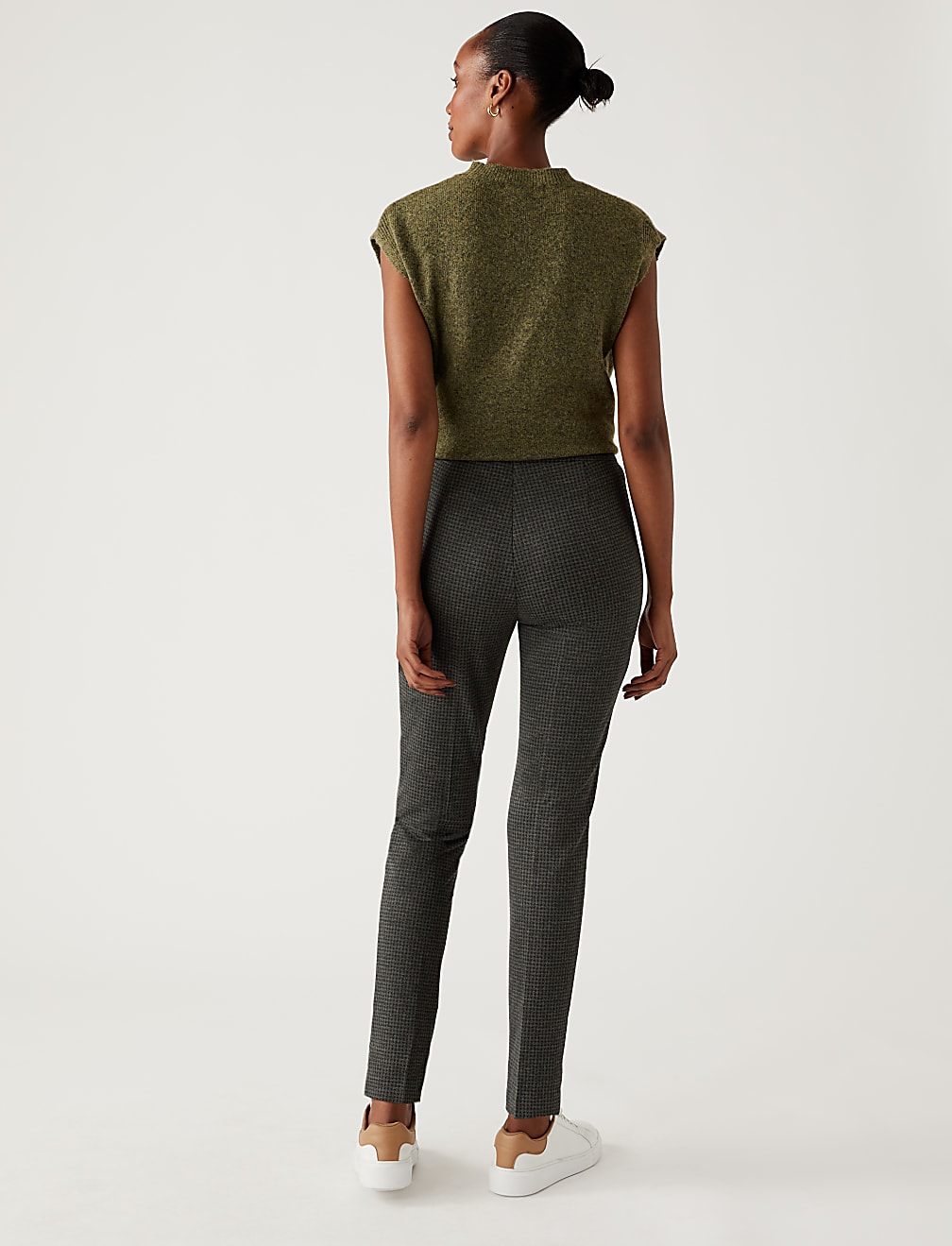 Jersey Houndstooth Slim Fit Trousers