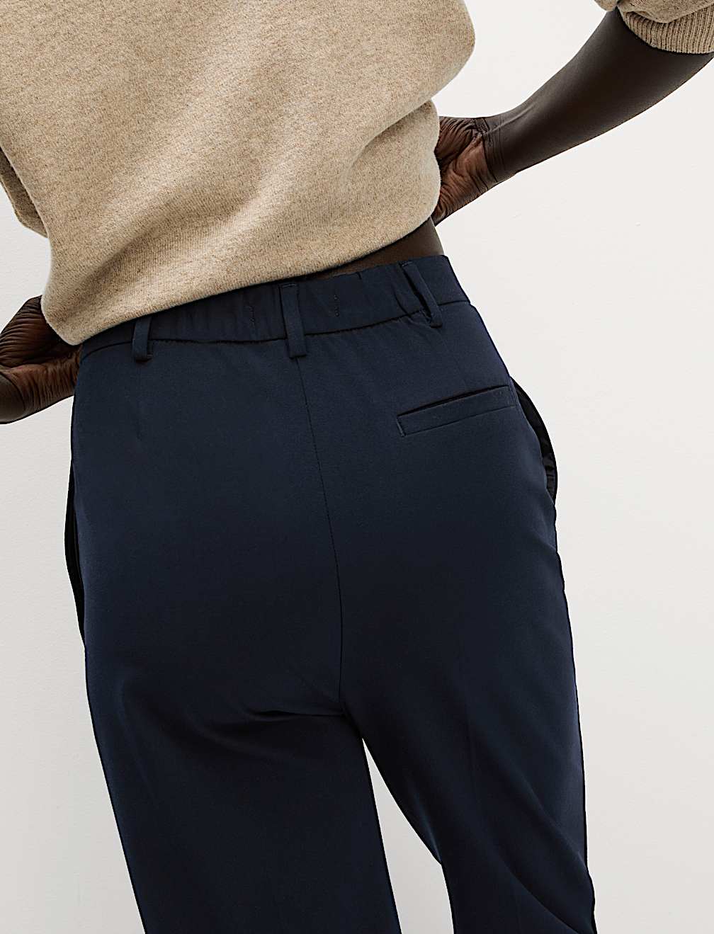 Straight Leg Trousers with Stretch