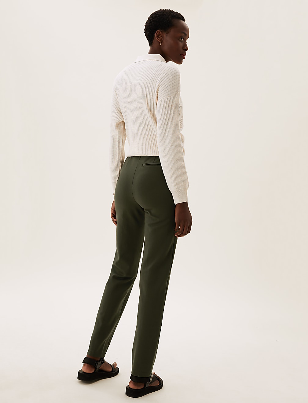 Jersey Straight Leg Trousers