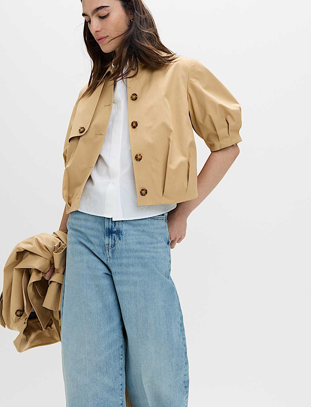 Pure Cotton Balloon Sleeve Jacket